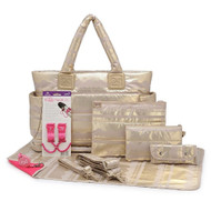 CiPU CT-Bag 2.0 ECO Diaper Bag Tote 9 Piece Combo Set (Lace Gold)