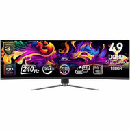 MSI MPG 491CQPX QD-OLED 49-inch QD-OLED 5120 x 1440 (DQHD) Computer Monitor, 240Hz, Adaptive-Synch, HDMI, Display Port, VGA Port, VESA Mountable, Tilt, Height Adjustable, Speaker, 0.03ms, Black