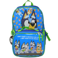Bluey and Friends 16 inch Backpack with a Insulated Detachable Lunch Bag 2-Piece Set Blue for Boys and Girls