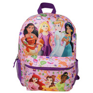 Disney Princess 16" Nylon School Backpack With 2 Mesh Side Pockets and 1 Small Front Pocket
